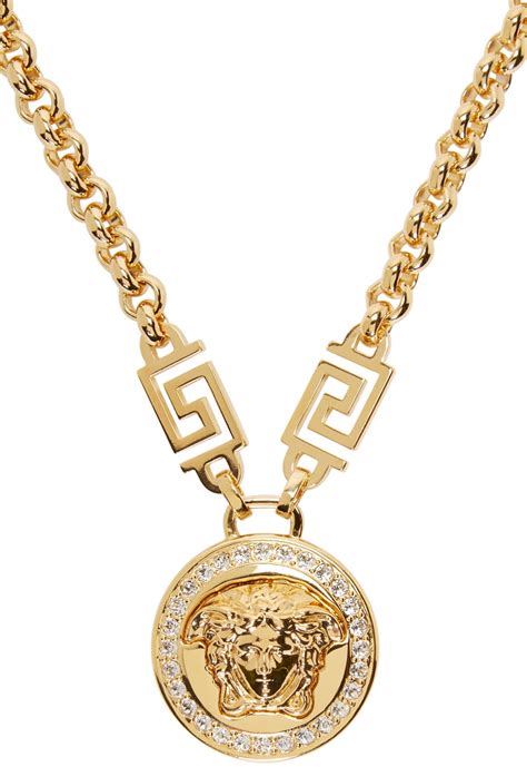 versace medusa medallion necklace free shipping|Versace necklace real gold.